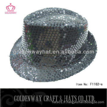 Chapeaux de fête de sequin noir pour adultes